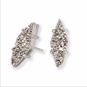 Kendra Scott Brook Studs in silver Drusy Platinum